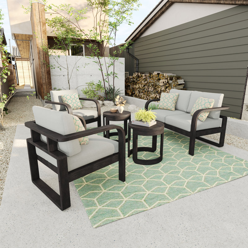 Devin 4 Person Seating Group with Sunbrella Cushions Joss & Main